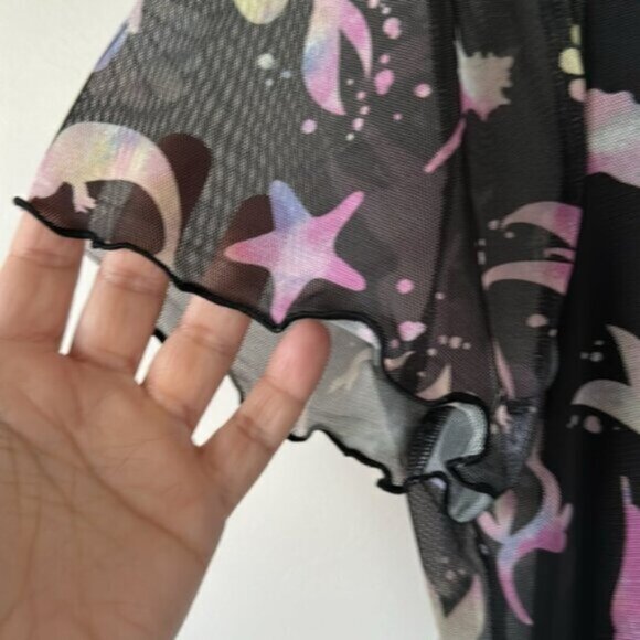 Torrid Women Disney The Little Mermaid Midi Mesh T-Shirt Dress Plus Size 1 NWT - Picture 7 of 13